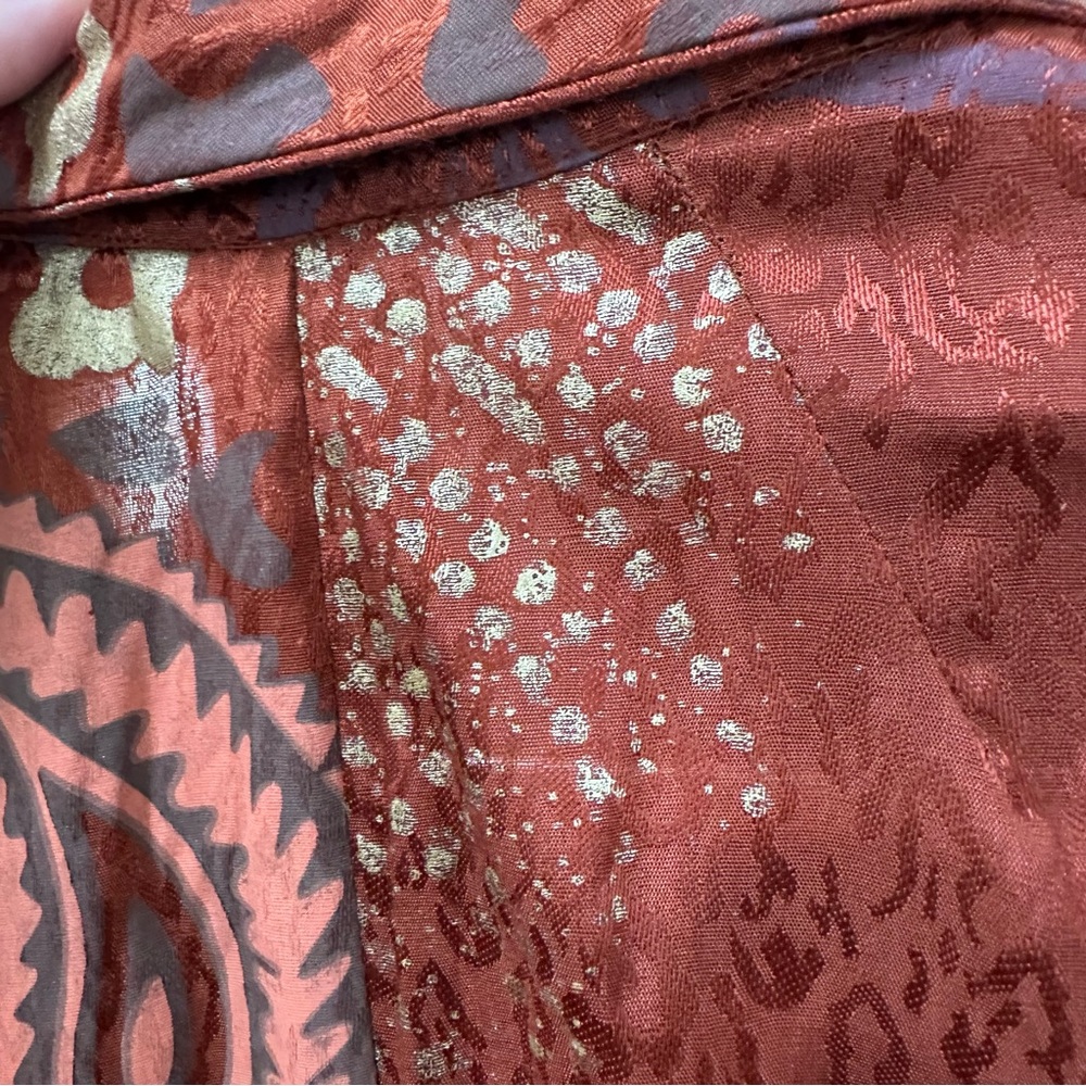 FREE PEOPLE Eye of the Wild Terracotta Stamped Duster Jacket - Picture 13 of 14